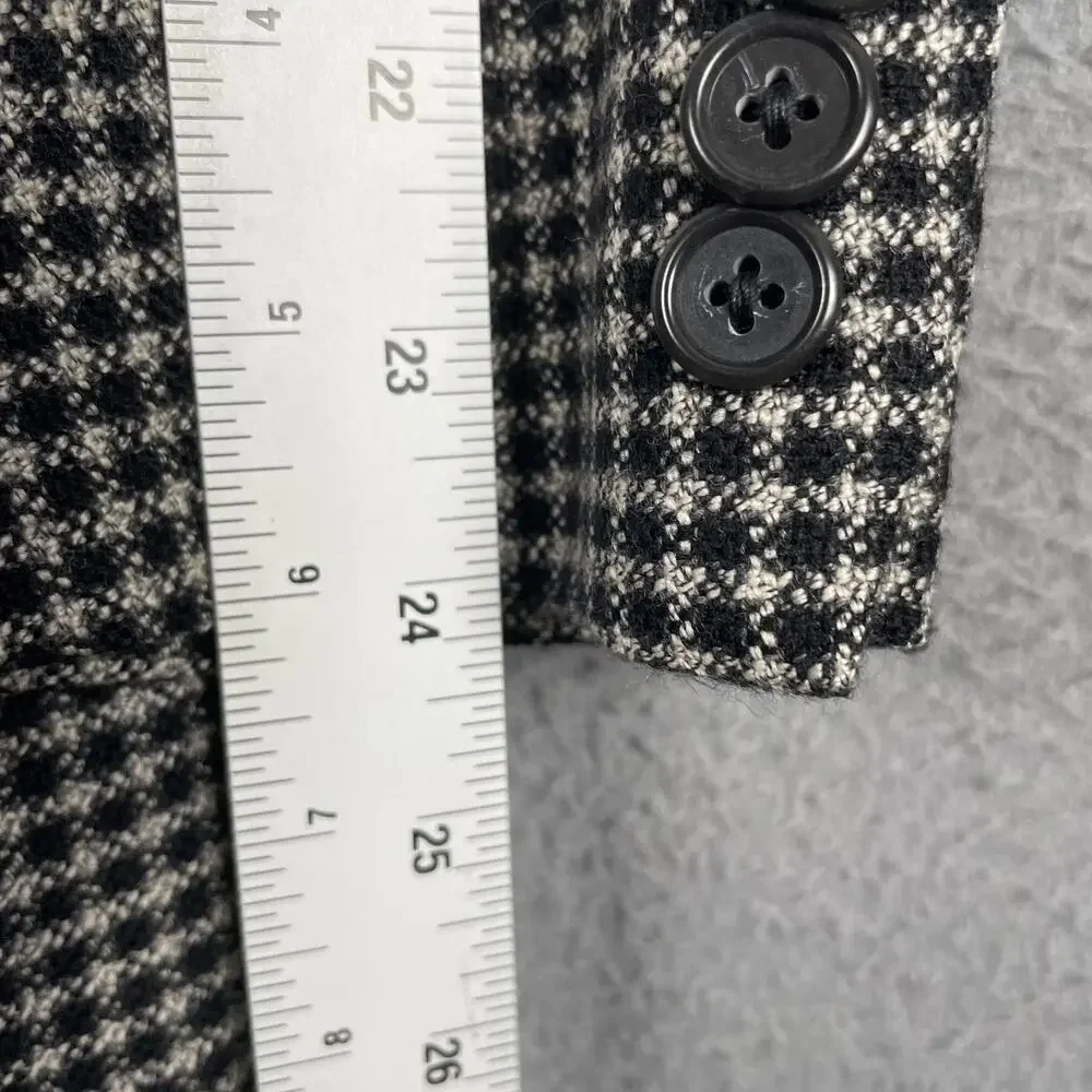 Aquascutum Sport Coat Mens 42 Black Check Tweed Wool Regent 100 Made USA